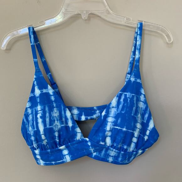 aerie Other - Aerie triangle bikini bra top blue tie dye adjustable straps removable pads L